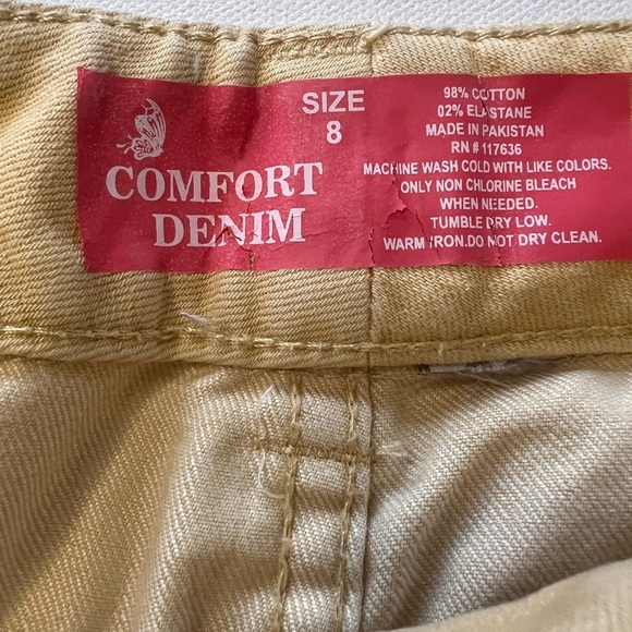 NWT Women's Comfort Denim Yellow Jeans Size 8 Capri (Z) - Picture 5 of 9